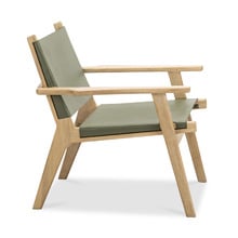 Lavell Cowhide Leather & Teak Wood Armchair